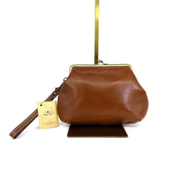 Pochette Patricia Nash Savena Con Chiusura Kisslock - Oro Brunito - Pelle Italiana E Velluto - NUOVA